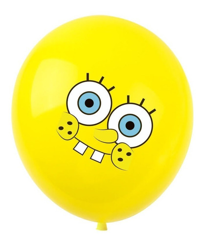 Lote De 10 Globos De Bob Esponja De Látex De 12 Pulgadas