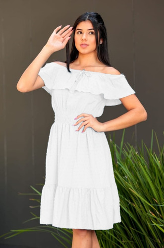 Imagem 3 de 8 de Vestido Juvenil Ciganinha Ombro A Ombro Moda Verão Tendencia