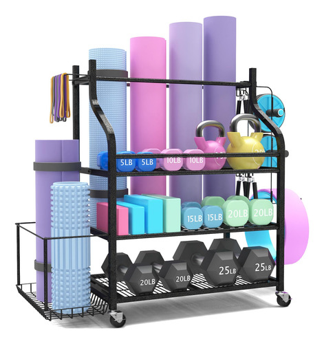 Soporte De Pesas Para Gimnasio En Casa 204 Kg Con Ruedas