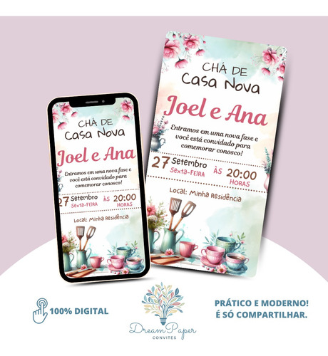 Convite Digital Chá De Casa Nova Variação 3