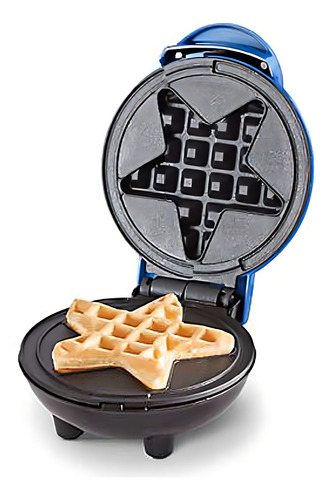 Mini Waflera Dash Star. Waffle Maker Produce Gofres De 4 Pu. Color Azul Marino