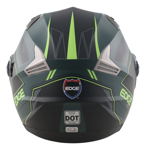 Casco Jaguar Semi Integral Doble Visor T-rox Verde Jaguar L