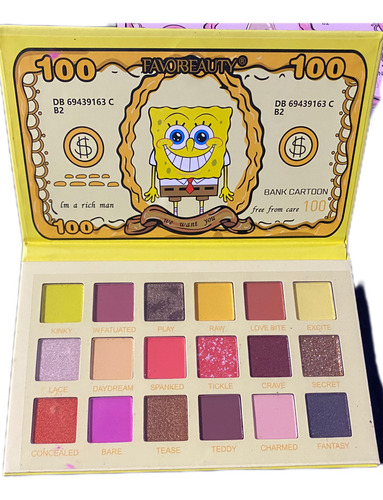 Favorbeauty Kit 3 Paletas De Sombras De Bob Esponja Multicolores