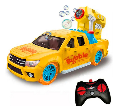 Carro Control Remoto Burbujero Recargable Juguete Niños Color Amarillo