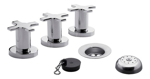 Imagen 3 de 9 de Grifería Baño Fv Alerce Lavatorio De Pared Bidet Ducha Cromo