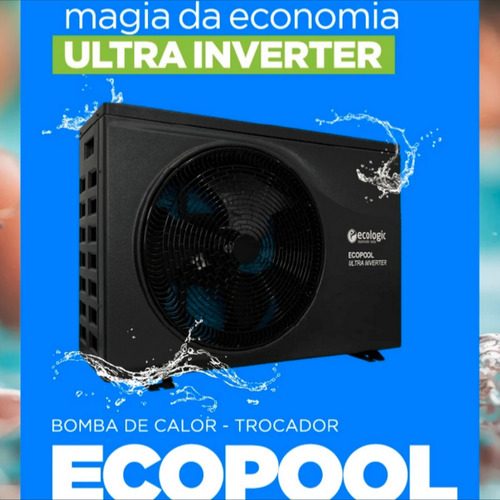Trocador Calor Aquecimento De Piscina Ecopool-07 Ultra Inverter Wifi 30m³
