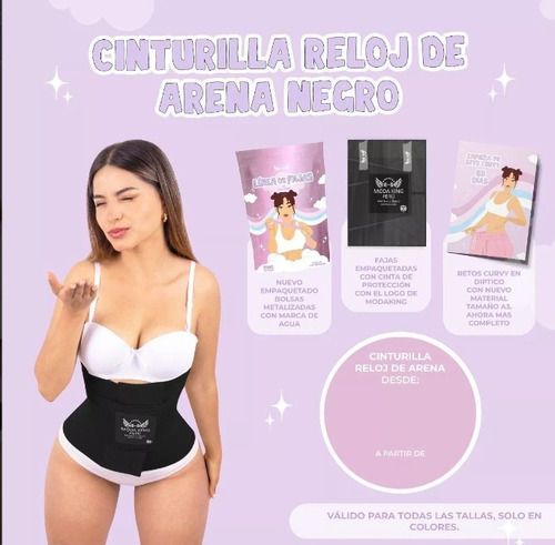 Faja Reloj De Arena Modaking Originales Importadas Tendencia Negro Xl