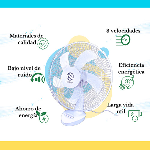 Dosyu Ventilador Escritorio Abanico Mesa Portatil Oscilatorio