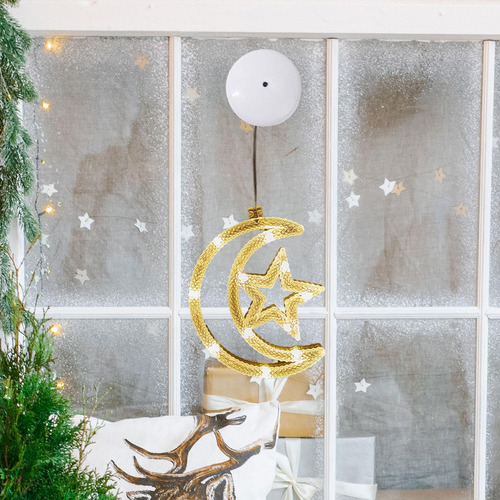 4 Adorno Navideño Con Luz Led Para Ventana, Ligero Y