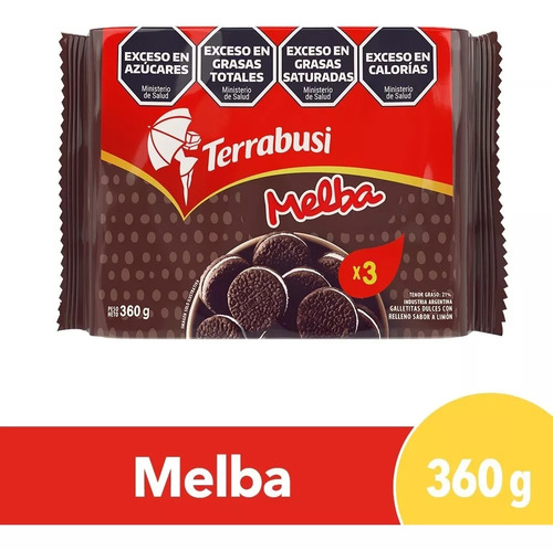 Galletitas Dulces Rellenas Melba Tripack Grande 360g