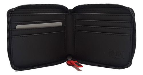 Billetera Everlast Con Cierre - Para Tarjeteros Y Billetes Eve 27806.1 Negro Liso
