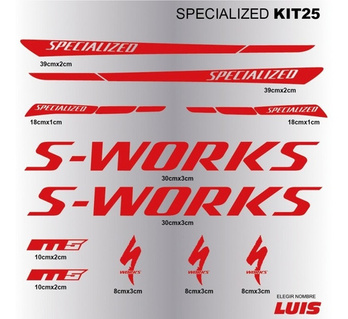 Specialized Kit25 Sticker Calcomania Para Cuadro De Bici