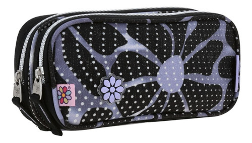 Lapicera Escolar Chenson Happy Girl Quiz Negro Flores Niña Negro Flores