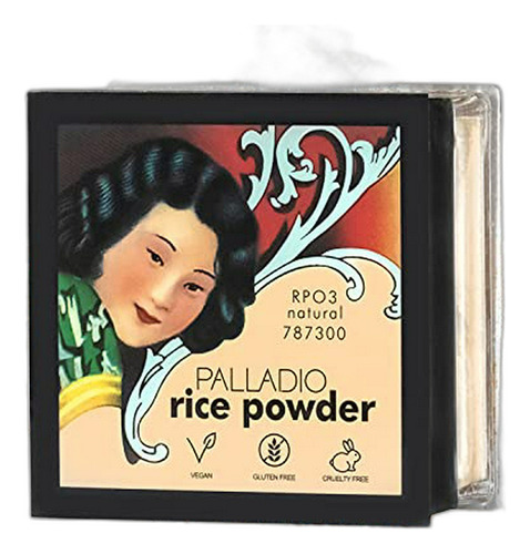 Palladio Rice Powder, Natural, Loose Setting Powder, Absorbe