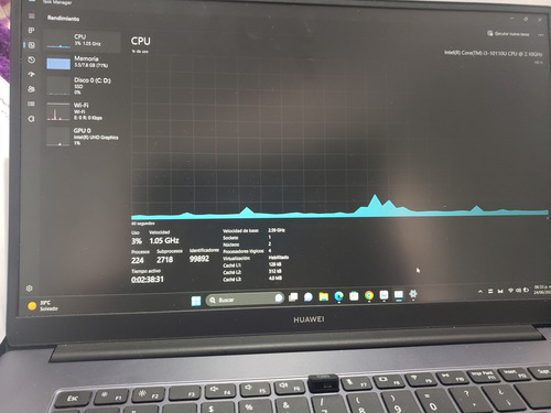 Laptop Huawei Matebook D15, Core I3 10th (Usado)