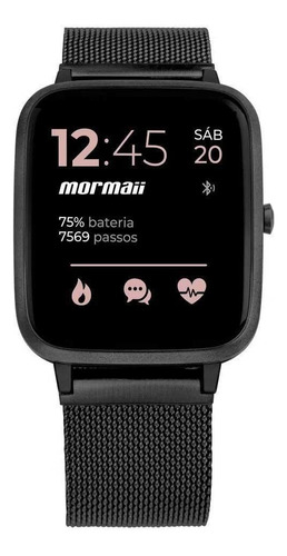 Smartwatch Mormaii Life Com Gps Molifegae/7p Cinza/preto Cor da caixa Preto