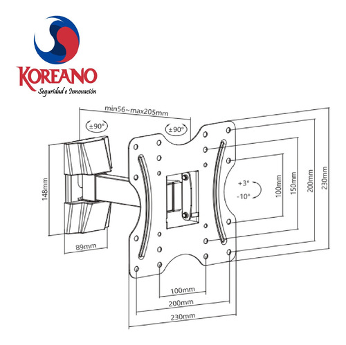 Rack Con Brazo Para Tv 17 A 43 Pulgadas - Bpk49