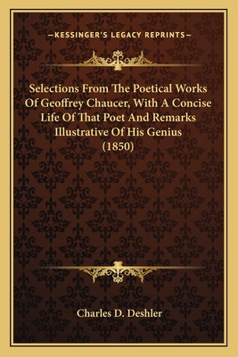 Libro Selections From The Poetical Works Of Geoffrey Chau...