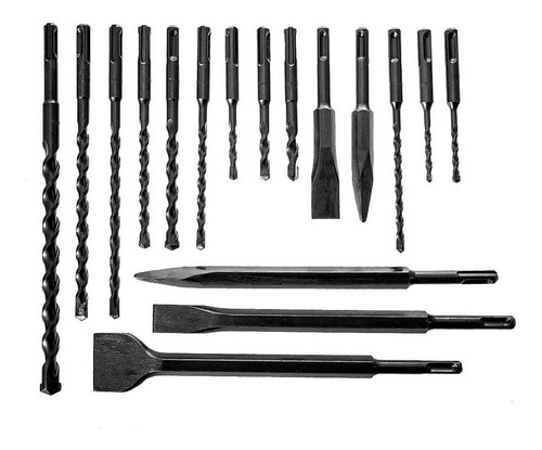Imagen 3 de 8 de Mechas Cinceles Makita Rotomartillo Sds Plus 17 Acc D-19180