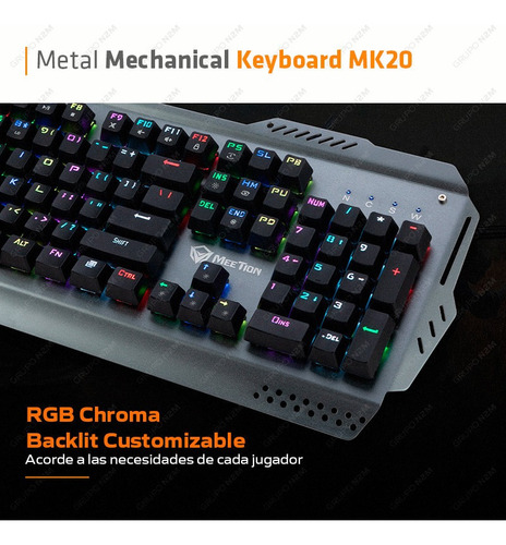 Imagen 5 de 10 de Teclado Gamer Mecanico Lina Inverse Red Meetion Mt-mk20