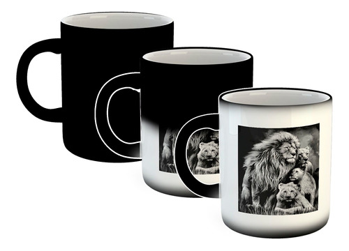 Taza Magica Leones Familia Madre Padre Hijos