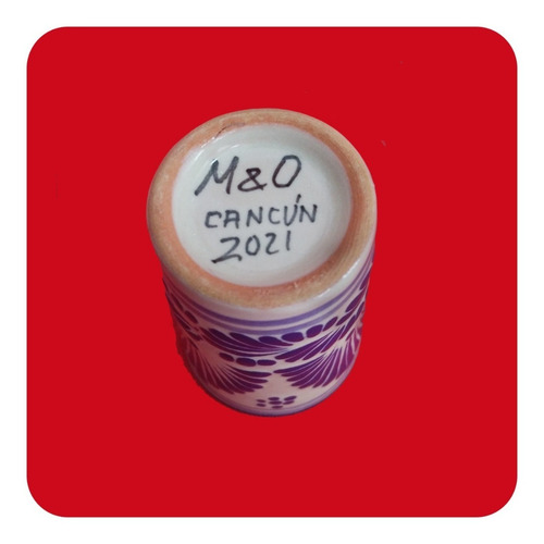 Imagen 9 de 9 de Set 100 Tequileros Talavera Poblana Azul Personalizados Tql