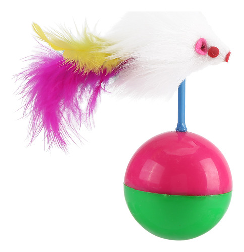 Pelota De Plumas Colorida Para Mascotas Y Gatitos Cat Teaser