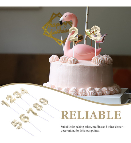 Velas De Cumpleaños Con Letrero Numérico, 9 Unidades, Tarta