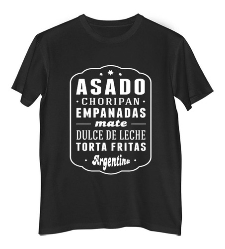 Remera Hombre Color Frase Asado Mate Tradiciones Argentina