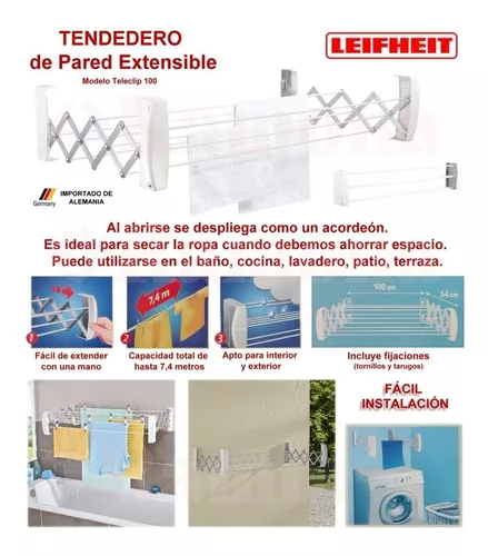 Tendedero Extensible Para Tender Ropa 1mt Leifheit Aleman