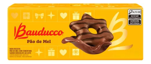 Pão De Mel Cobertura Chocolate Ao Leite Bauducco 450g 15x30g