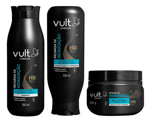 Kit Vult Cabelos Recarga De Hidratação Shampoo+cond+máscara