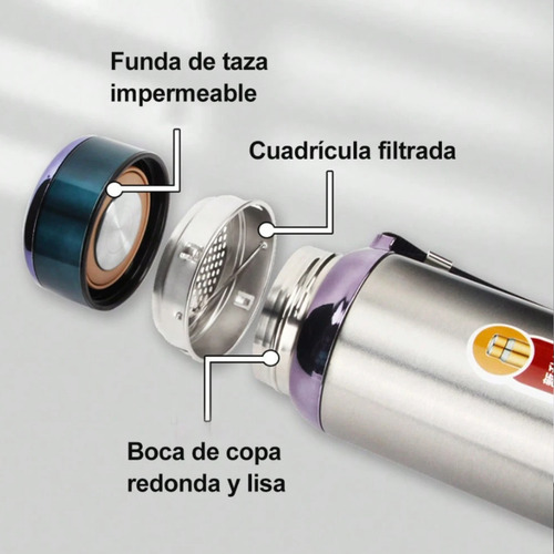 Termo 1 L Vaso Botella Acero Inoxidable Agua Fría/caliente Azul Degradado