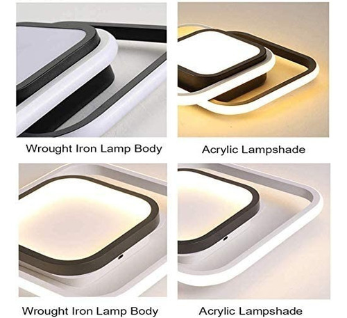 Lâmpadas De Techo Led De Cube Acrílica Moderno 36w 3 Cores