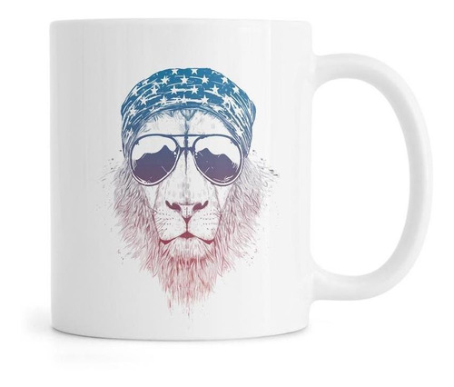 Taza Personalizada Leon Salvaje Rock Y Viaje