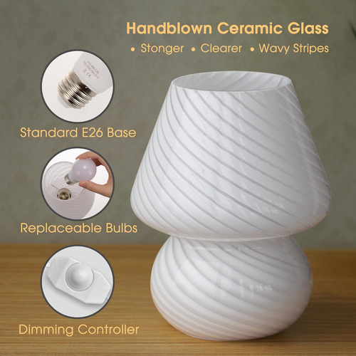 Lámpara De Hongo, Luz Nocturna Regulable Para Dormitorio, Lá
