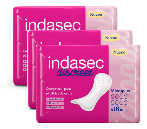 Indasec Micro Plus Pack X 3 - 48 Adherentes Incont Leve
