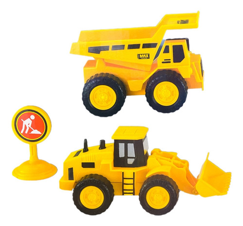 4 Camión Construcción De Fricción Máquinas Set Max Truck