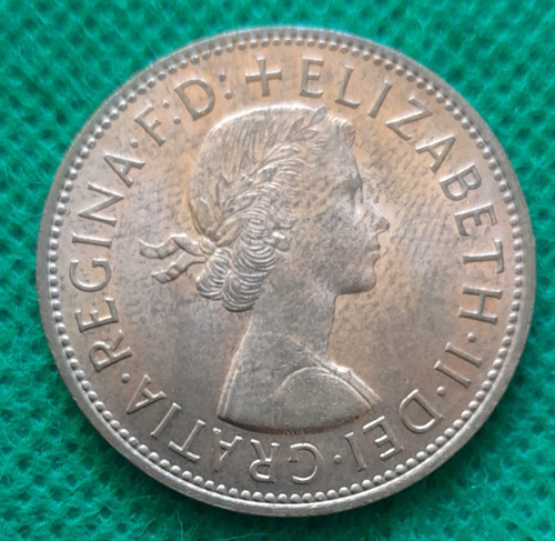 Moneda De One Penny, Reino Unido, Año 1967
