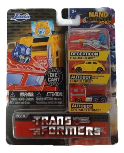 Transformers Nano Hollywood Rides Jada 3 Vehículos Esc 1:64