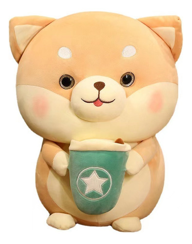 Almohada De Peluche Kawaii Bubble Tea Dog De 45 Cm