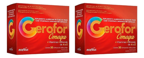 Kit Gerofor Ômega Ecofitus Com 2un De 30 Cápsulas Cada Sem Sabor