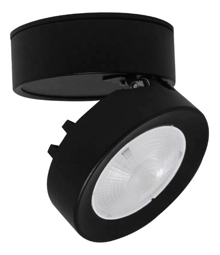 Spot Sobrepor 7w Led Redondo Luz Teto Alumínio Direcionável Cor Preto Cor da luz Branco Quente