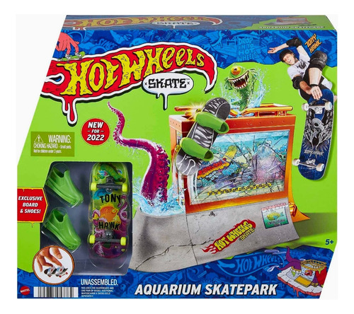 Hot Wheels Skate Aquarium Skatepark Playset Diapasón Tony 