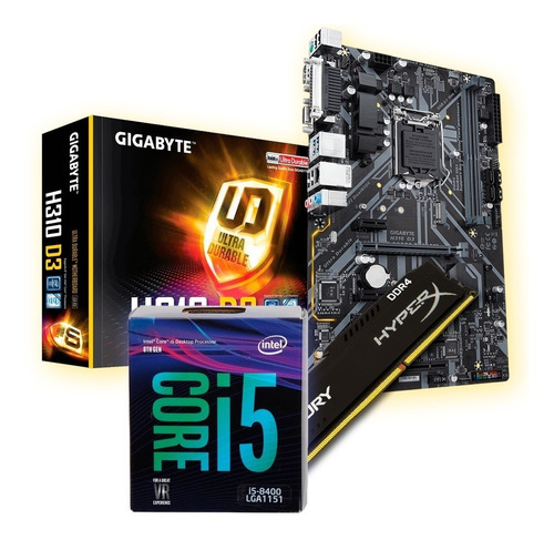 Combo Actualizacion Gamer Pc Intel I5 8400 + 8gb + B360