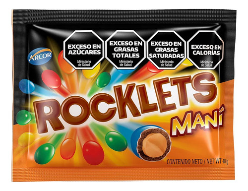 Confites Rocklets Maní 40g Caja X 16un 