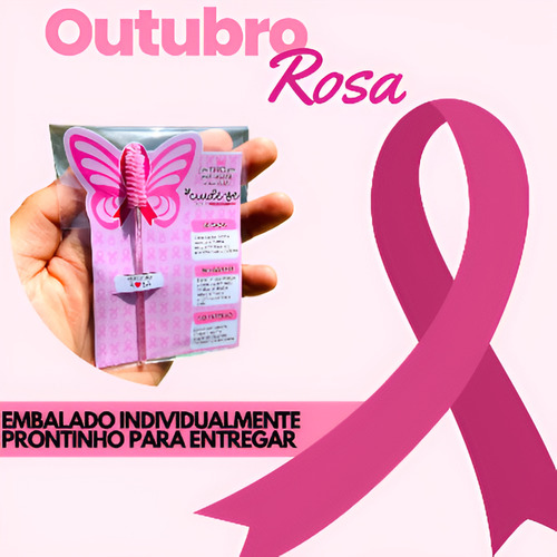 Mimo Cliente Outubro Rosa Escovinha Cilos Lash Design 30un