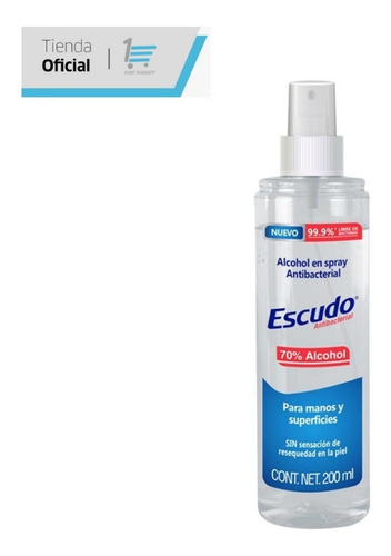 Imagen 1 de 2 de Spray Sanitizante Antibacterial Escudo 200 Ml Tienda Oficial