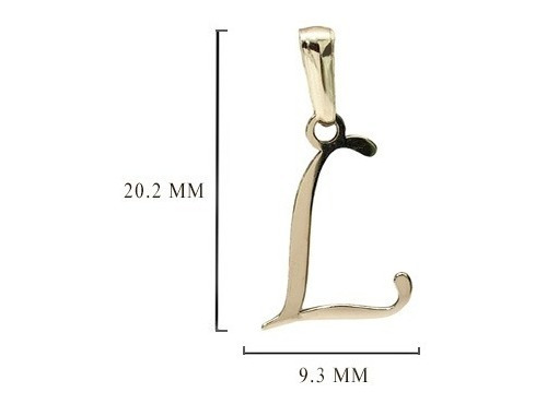 Dije Inicial Letra L Oro 14k Tamaño 2 Cm + Cadena De Regalo