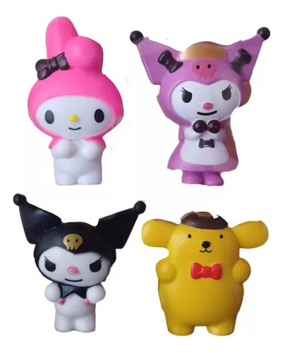 12 Figuras Coleccionables Hello Kitty Kuromi Melody Blister